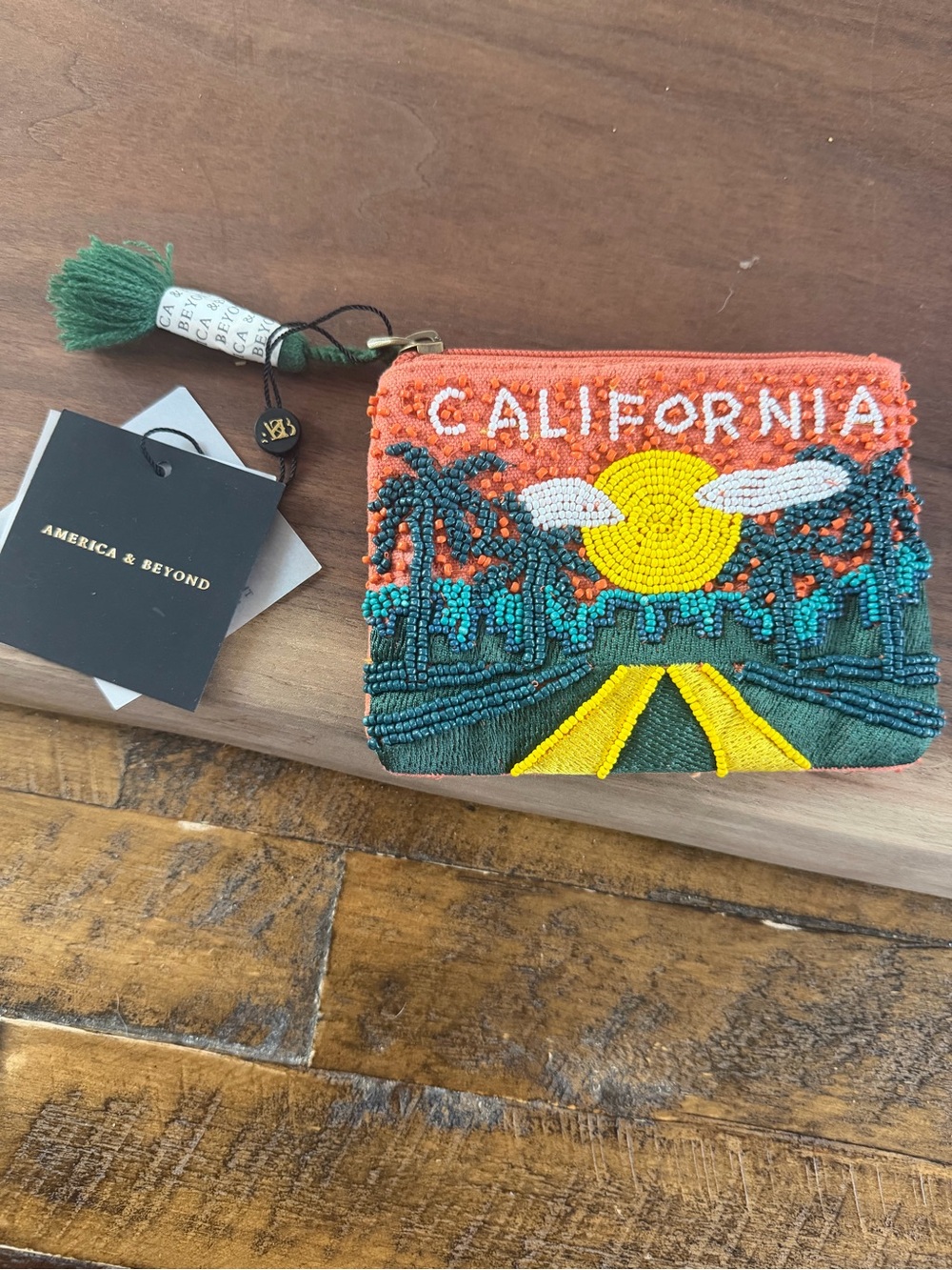 America & Beyond California hand-beaded Beaded Coin purse